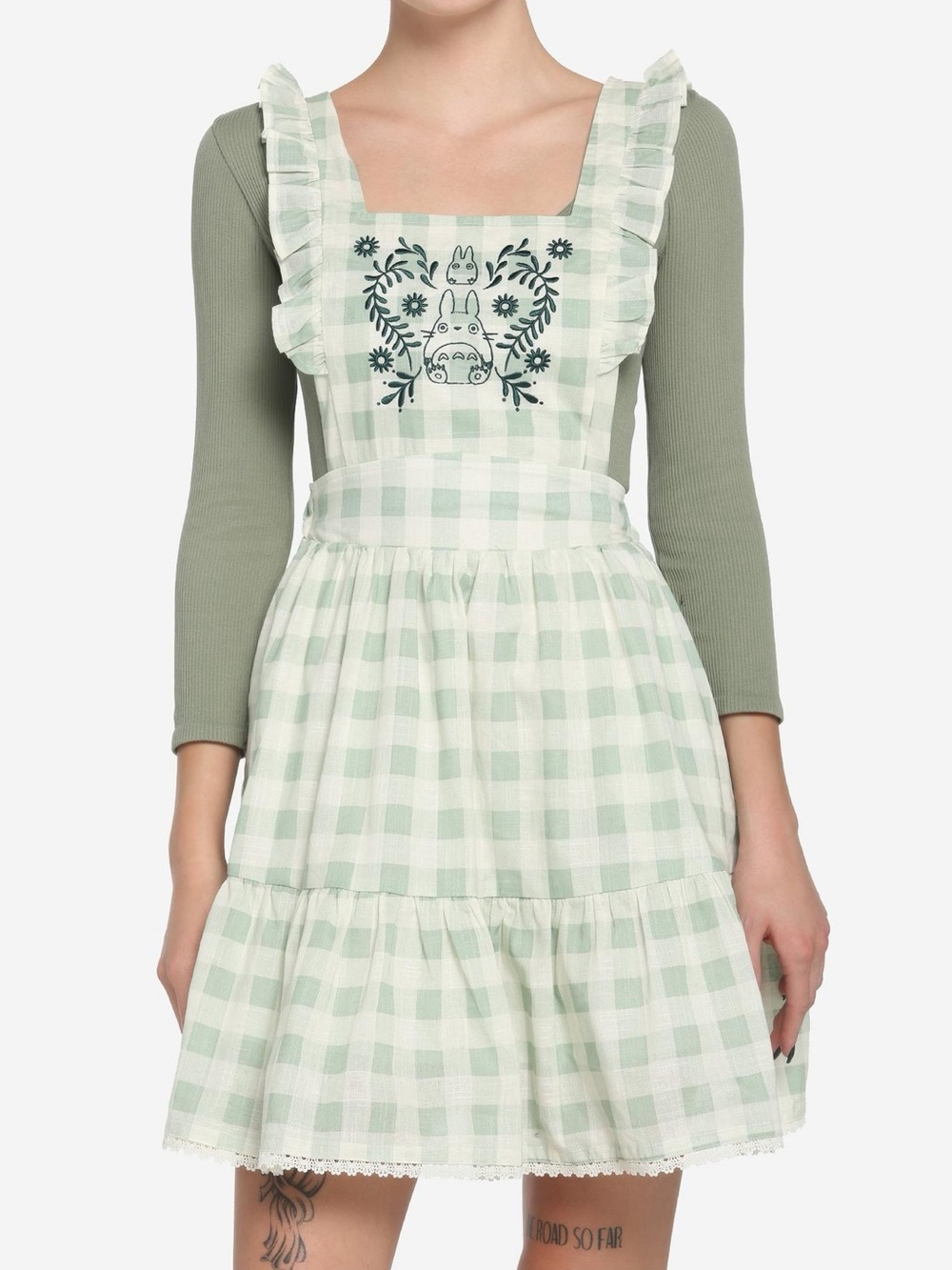 Her Universe My Neighbor Totoro Gingham Pinafore Skirtall Dress Plaid Hot Topic - Picture 1 of 15